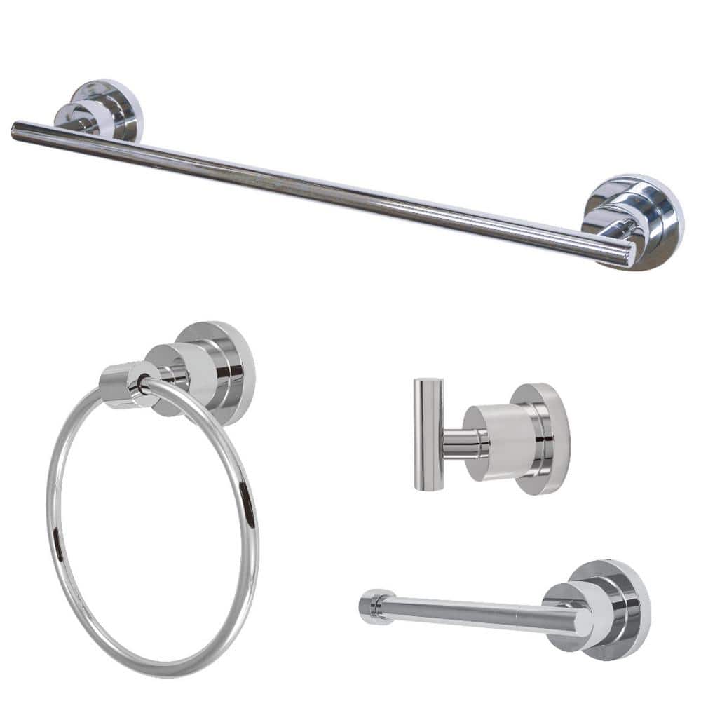 Kingston Brass Modern 4Piece Bath Hardware Set in Polished Chrome