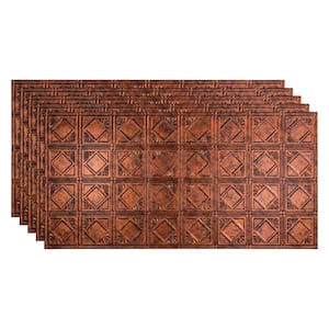 Traditional #4 2 ft. x 4 ft. Glue Up Vinyl Ceiling Tile in Moonstone Copper (40 sq. ft.)