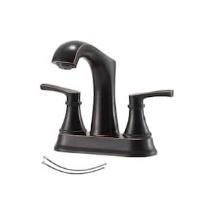 4 in. Centerset 2-Handle Bathroom Faucet with Spot Defense in Oil Rubbed Bronze