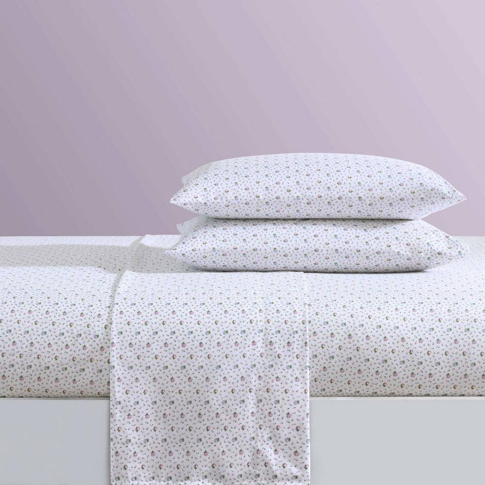 King Pink Floral Microfiber Sheet Set with Pillowcases