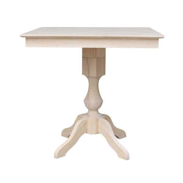 International Concepts Unfinished Solid Wood 36 In Square Pedestal Dining Table K 3636tp 11p The Home Depot