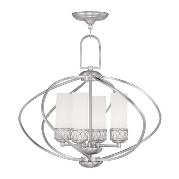 Livex Lighting Westfield 4-Light Brushed Nickel Chandelier