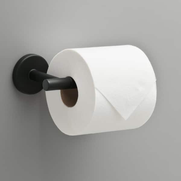 Lyndall Wall Mount Euro Single Post Toilet Paper Holder Bath Hardware Accessory in Matte Black