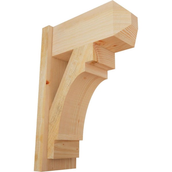 Ekena Millwork 8 in. x 26 in. x 18 in. Douglas Fir Merced Craftsman Rough Sawn Outlooker