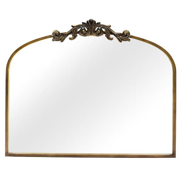 Sxiawe 35.8 in. W x 29.1 in. H Ornate Baroque Antique Brass