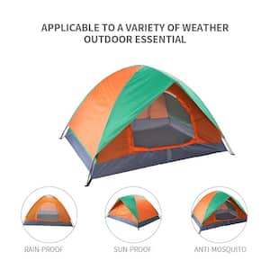 Double Door 2-Person Camping Dome Tent