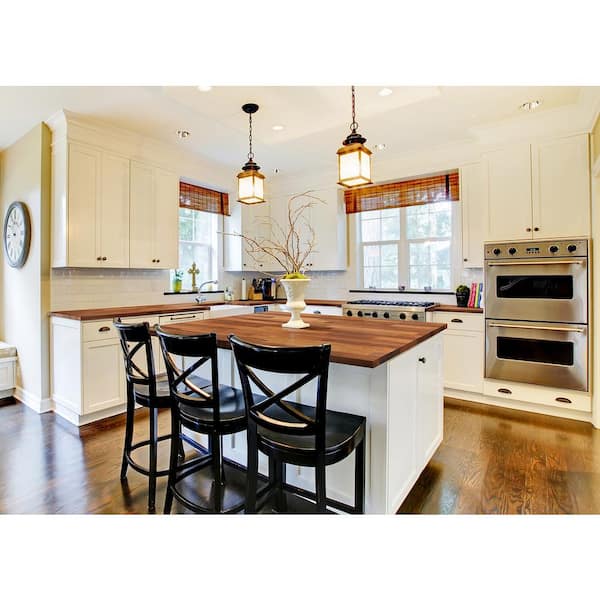 4 ft. L x 25 in. D Finished Engineered Walnut Butcher Block Countertop with Standard Edge