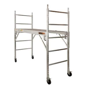 Alu Series 6.1 L x 2.5 D x 6.2 ft. H Aluminum Scaffolding Work Platform with Caster Wheels, 700 lbs. Load Capacity