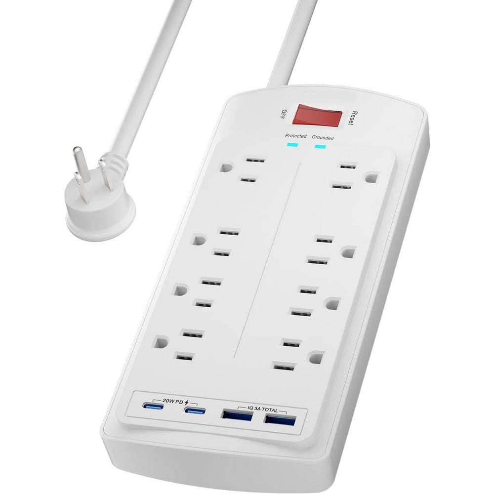 5 ft Cord 8-Outlet Surge Protector Power Strip with 2 USB-C Ports 2 USB-A Ports Fast Charging ETL 2700 Joules price history on PriceWatchPro