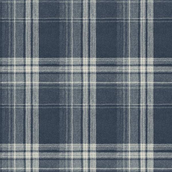 Chesapeake Saranac Navy Flannel Paper Strippable Roll (Covers 56.4 sq. ft.)