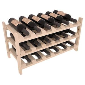 Natural Unstained Pine 18-Bottle Stackable Wine Rack