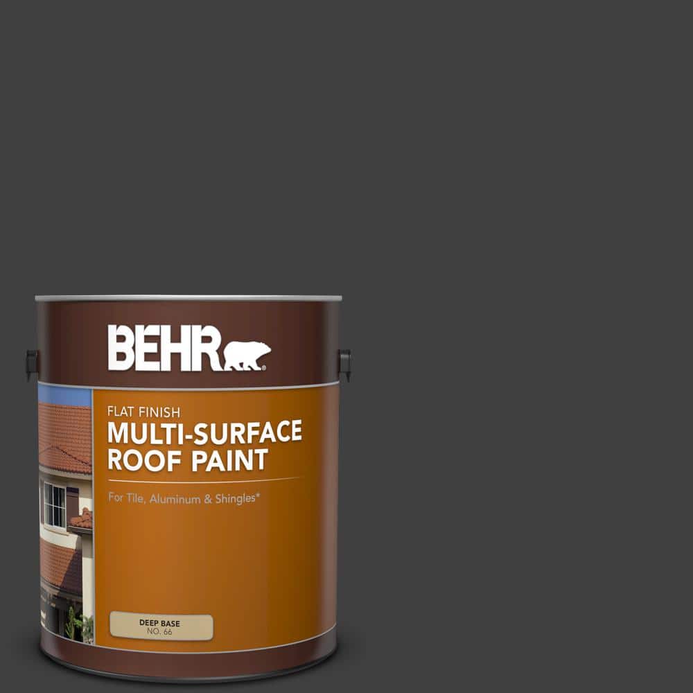1 gal. #1350 Ultra Pure Black Flat Multi-Surface Exterior Roof Paint