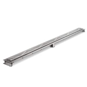 60 in. Stainless Steel Linear Shower Drain with Wave Grate
