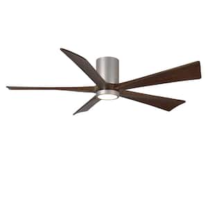 Irene 60 in. LED Indoor/Outdoor Damp Brushed Nickel Ceiling Fan with Light with Remote Control and Wall Control