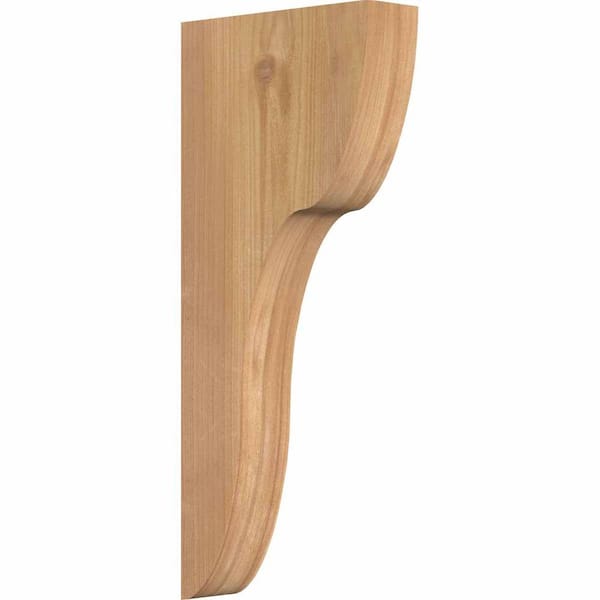 Ekena Millwork 3-1/2 in. x 12 in. x 28 in. Western Red Cedar Carmel Smooth Corbel
