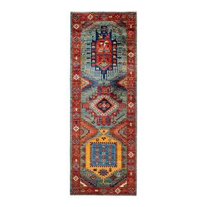 Serapi One-of-a-Kind Traditional Green 2 ft. x 7 ft. Runner Hand Knotted Tribal Area Rug