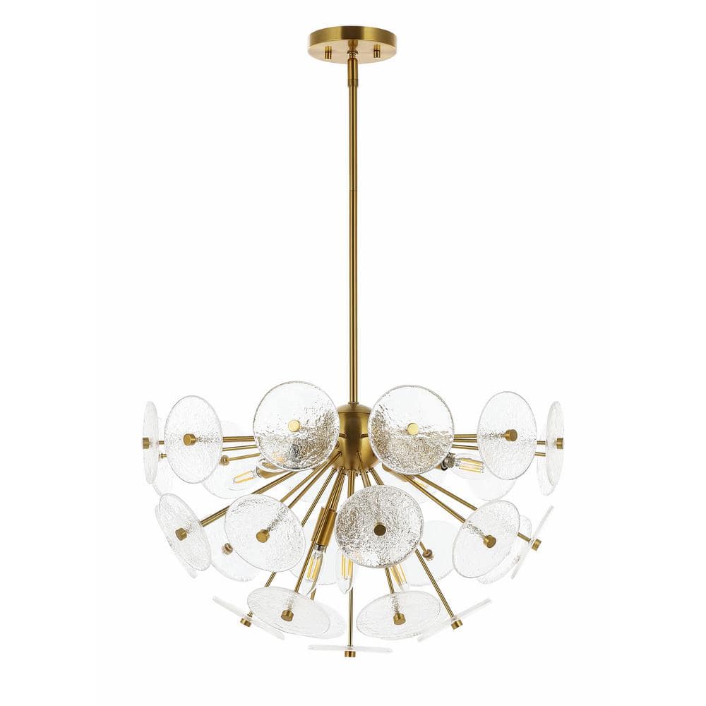 Miri 24" Brass and Glass 6-Light LED Pendant