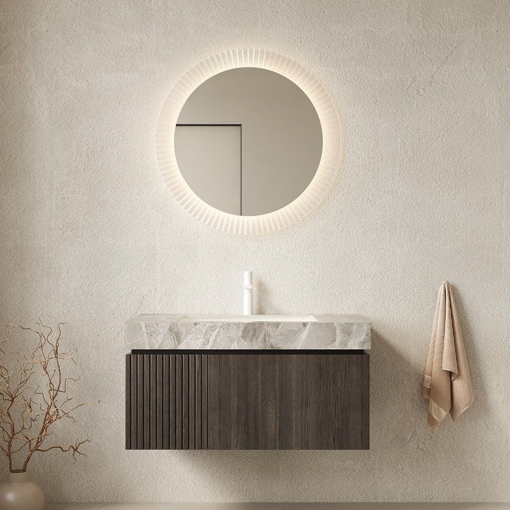 36 in. Floating Espresso Bath Vanity with Light Gray Ceramic Top price history on PriceWatchPro