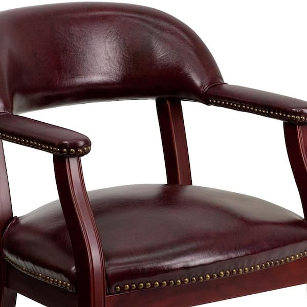 Flash Furniture Oxblood Vinyl Luxurious, Leather Conference Room Chairs With Wheels