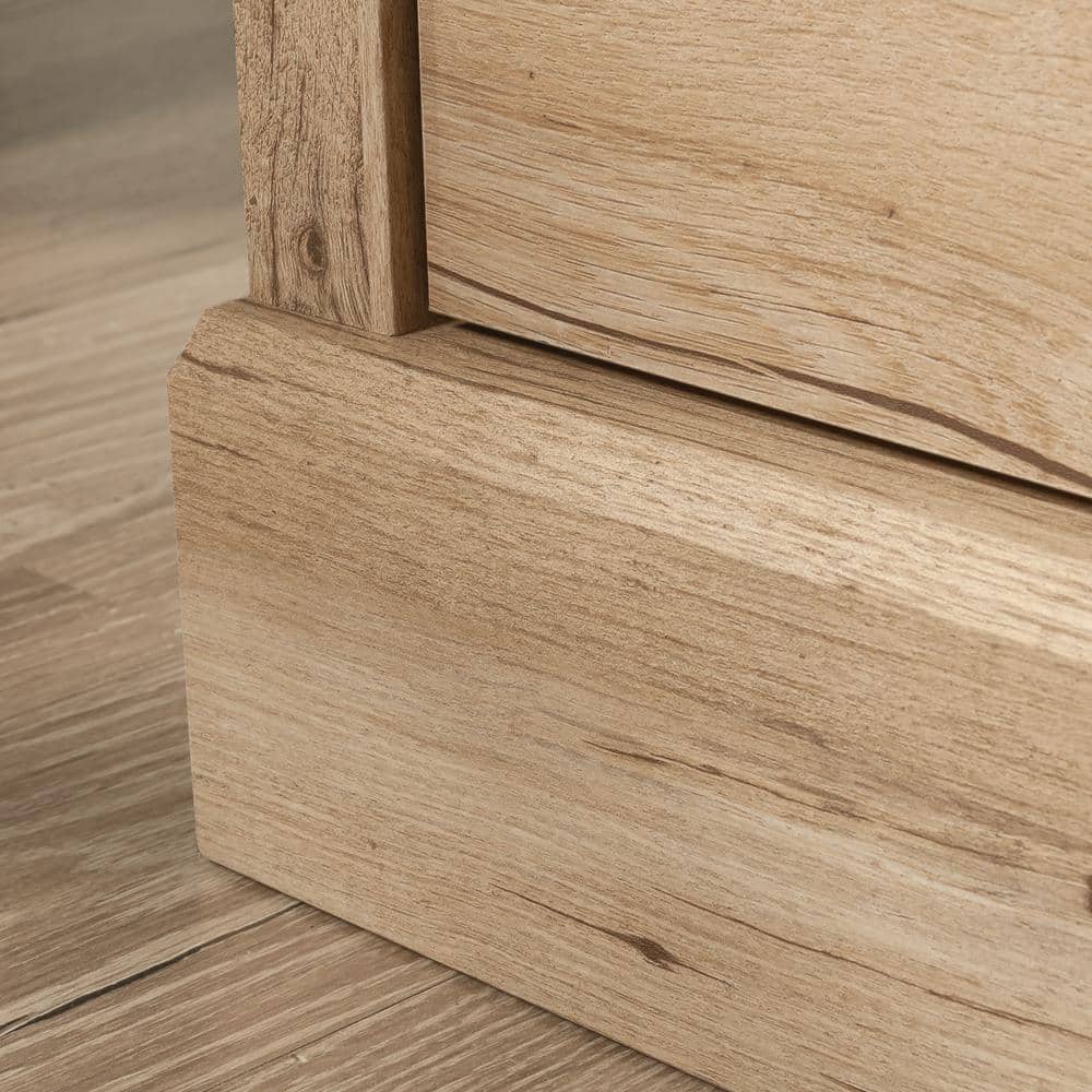 Prime Oak Double Dresser with Black Hardware and Deep Drawers