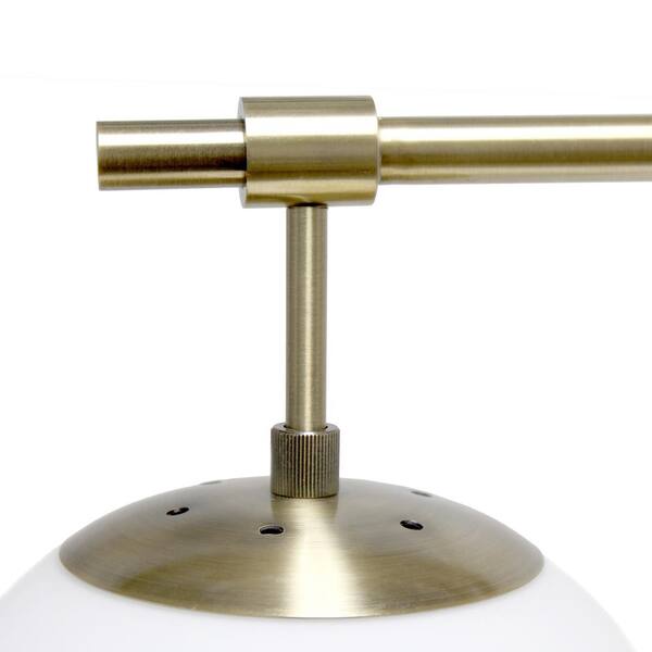 Charlton Home® Pinkham White Table Desk Lamp 21 H Brass Base