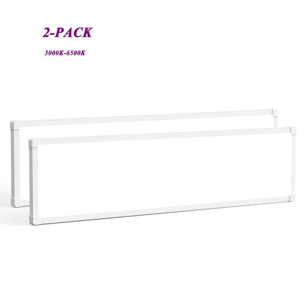 1 ft. x 4 ft. 5500 LM White Integrated LED Panel Light Surface Flush Mount Ceiling Fixture 5CCT 0-10V Dimmable (2-Pack) price history on PriceWatchPro