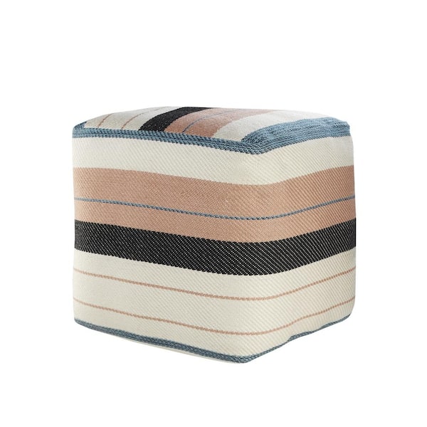 Unbranded Mid-Century Multicolored 20 in. Indoor Outdoor Pouf