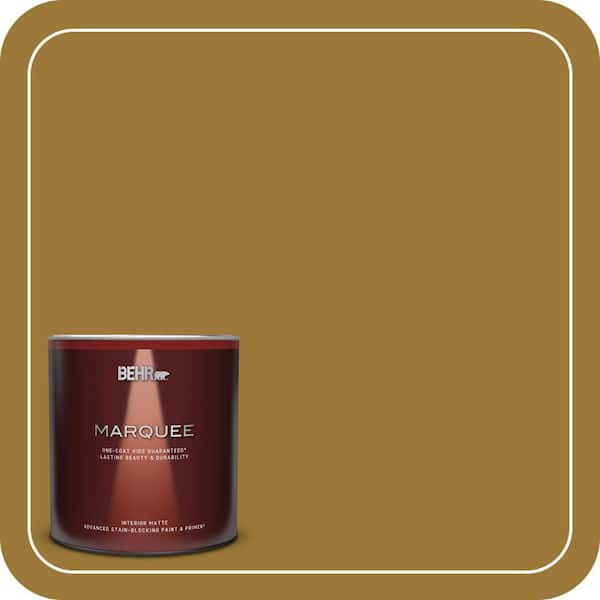 BEHR MARQUEE 1 qt. #M300-7A Retro Gold Matte Interior Paint and Primer