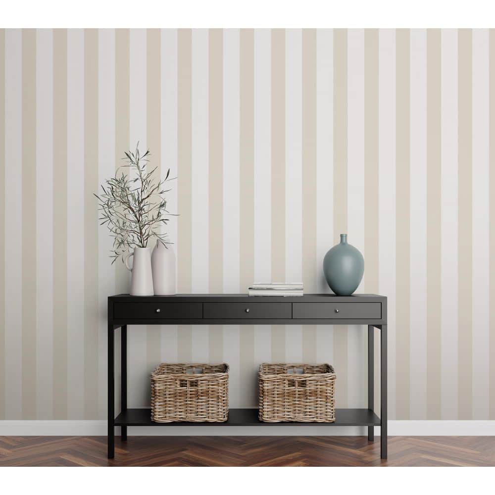 Style Sisters Classic Cream/White Medium Stripe Design Matte Finish Eco-FSC