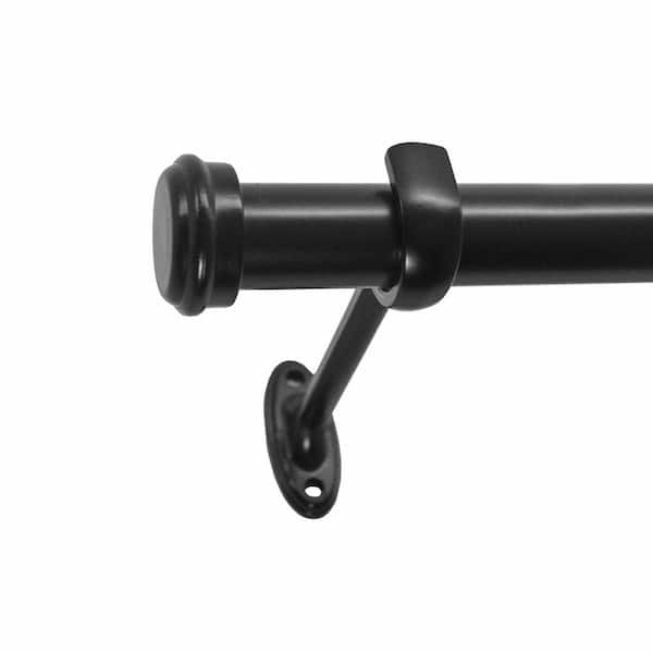 Decopolitan End Cap 18 in. - 36 in . Adjustable Curtain Rod 7/8 in. in Espresso with Finial