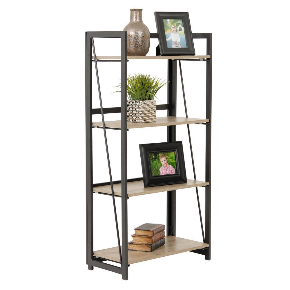 OS Home and Office Foldable 49 in. Rectangular Sewn Oak and metal ...