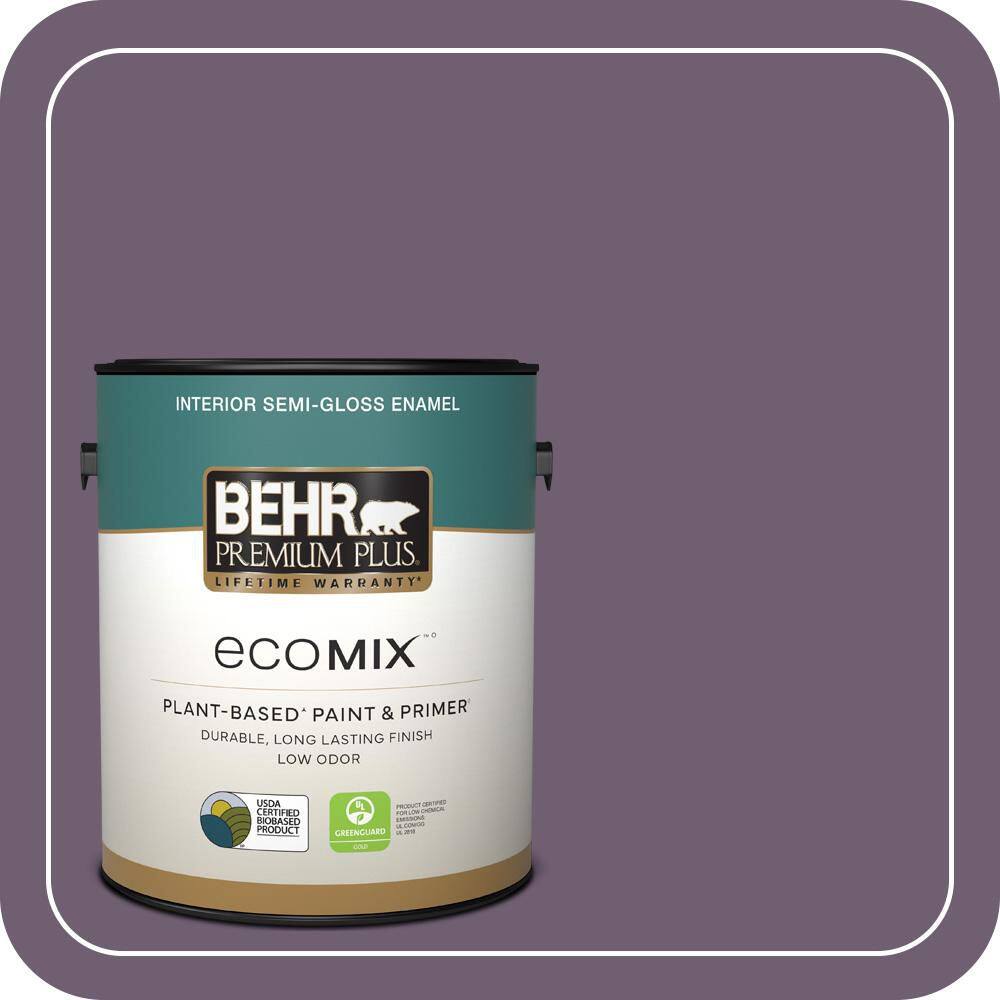 1 gal. #S100-6 Blackberry Jam Semi-Gloss Enamel EcoMix Plant-Based Interior Paint & Primer price history on PriceWatchPro