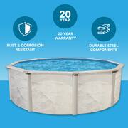 Independence 18 ft. Round 52 in. D Metal Wall Above Ground Hard Side Swimming Pool Package