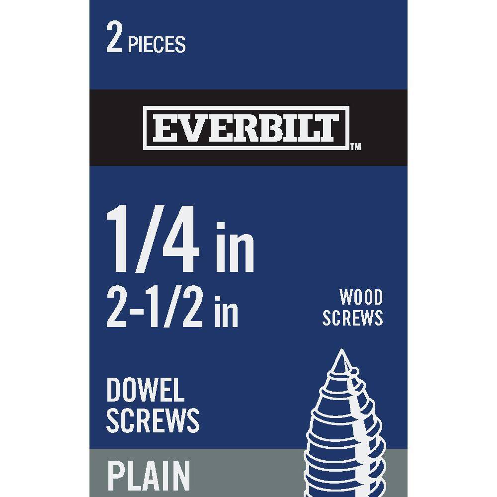Everbilt 1/4 in. 20 TPI x 21/2 in. Plain Headless Dowel Screw (2Pack