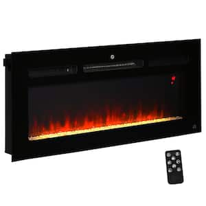 40 in. 1500-Watt Recessed and Wall Mounted Electric Fireplace Inserts with Remote, Adjustable Flame Color and Brightness