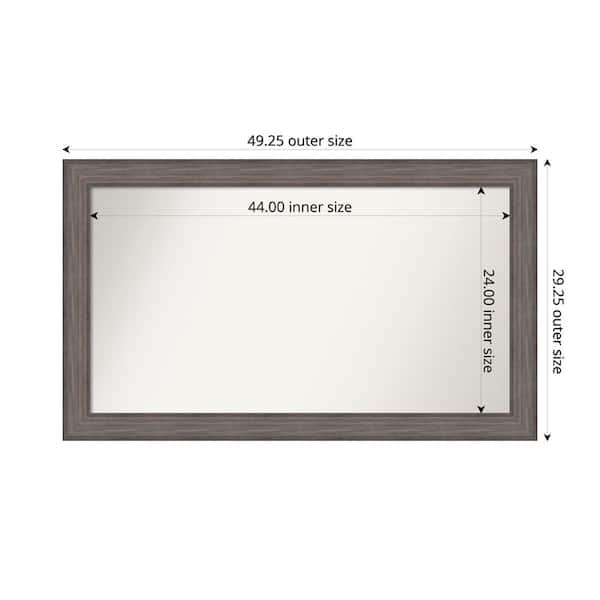 Amanti Art Country Barnwood 49.25 in. W. x 29.25 in. Custom Non-Beveled Wood Framed Bathroom Vanity Wall Mirror