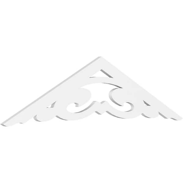 Ekena Millwork Pitch Preston 1 in. x 60 in. x 17.5 in. (6/12) Architectural Grade PVC Gable Pediment Moulding