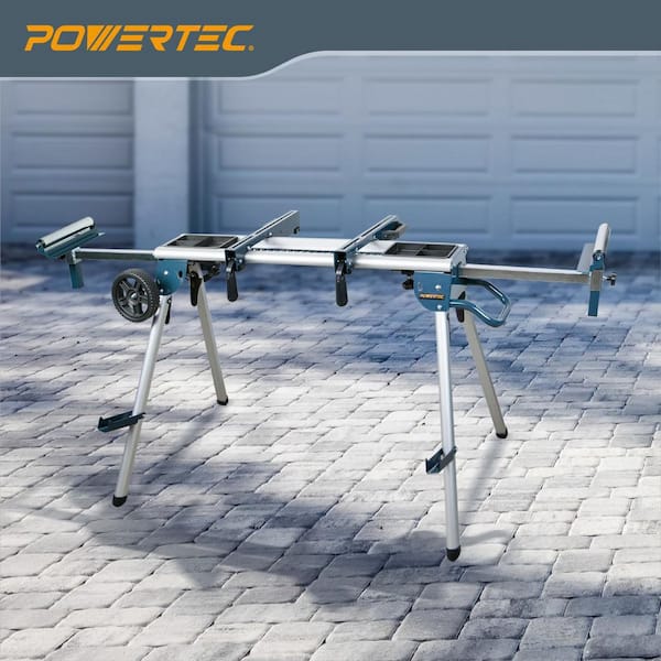 Deluxe Rolling Miter Saw Stand with Trays