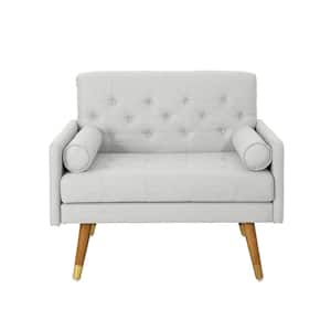 Eugene Mid-Century Modern Tufted Light Gray Fabric Club Chair