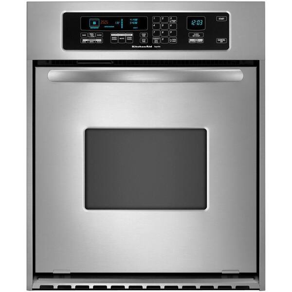 KitchenAid Architect Series 24 in. Single Electric Wall Oven Self-Cleaning with Convection in Stainless Steel