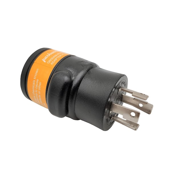 Generator 30 Amp to RV 50 Amp Power Adapter NEMA L14-30P to 14-50R 4-Prong Locking Plug to Camper 4-Prong Outlet Black