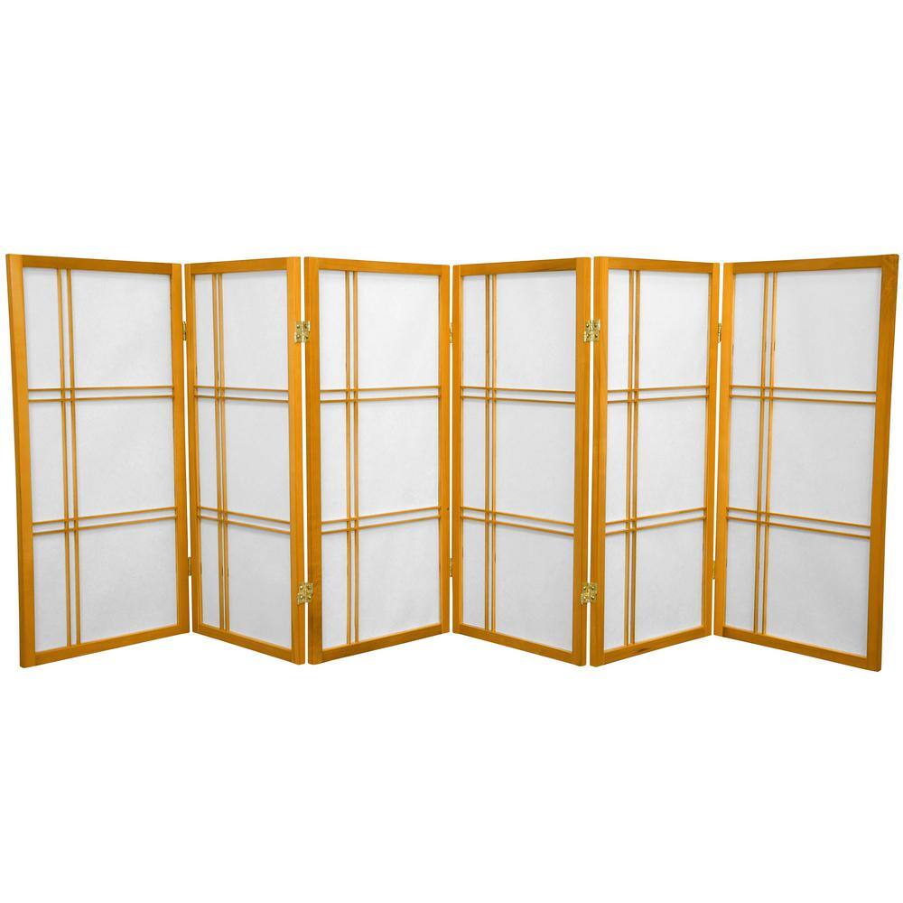 Honey 3 ft. Short Folding Shoji Screen with 6 Panels