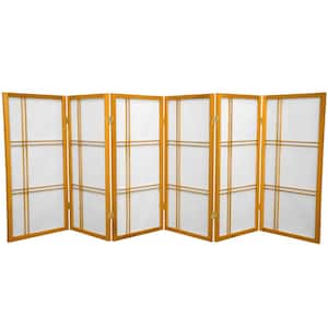 3 ft. Short Double Cross Shoji Screen - Honey - 6 Panels