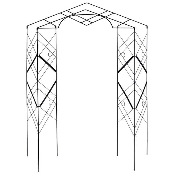 Achla Designs Modern Athena Decorative Garden Trellis, 76 in. Tall, Black Powder Coat Finish