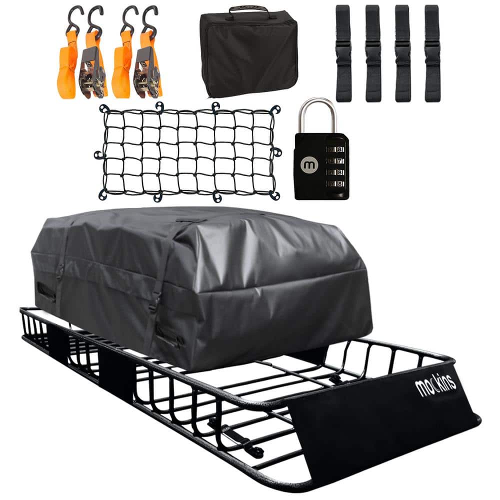 Mockins 250 lb. Roof Rack Basket with 16 CF Roof Bag Roof Rack Cargo  Basket Adjusts from 43-64 in. L x 39 in. W x in. H MA-34 The Home Depot