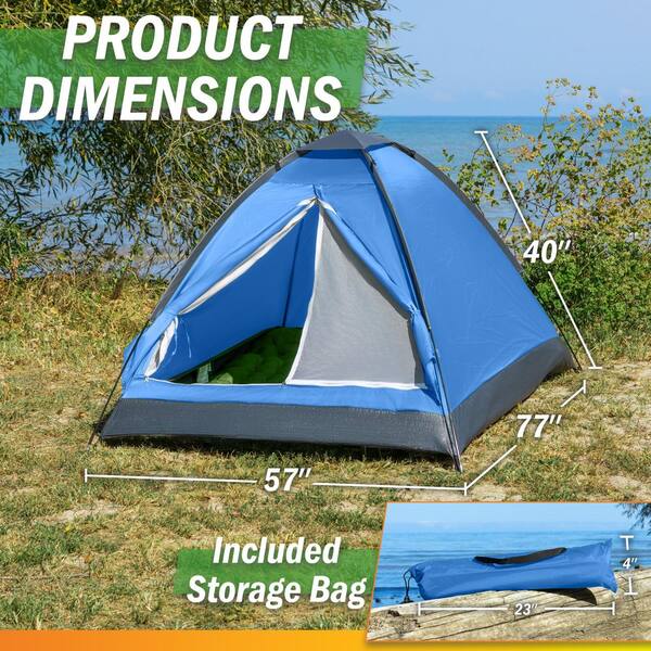 Wakeman Outdoors 2-Person Blue Dome Tent with Carry Bag HW4700012