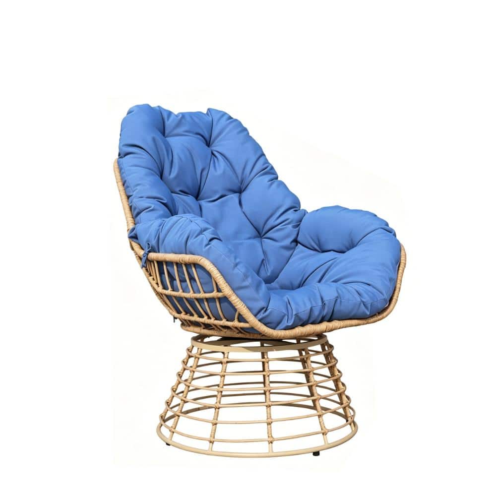 360° Swivel PE Rattan Papasan Chair, All Weather Patio Chair with Cushion price history on PriceWatchPro