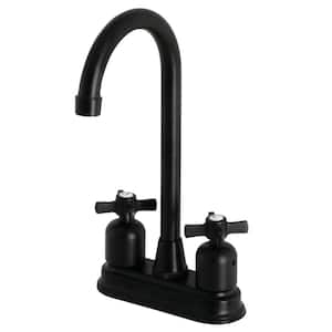 Millennium 2-Handle Deck Mount Gooseneck Bar Prep Faucets in Matte Black