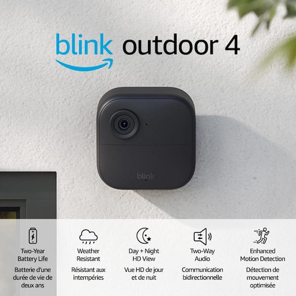 Outdoor 4 (4th Gen) Wireless Outdoor Smart Home Security Camera System with  5 Cameras, up to 2-Year Battery Life (Black)