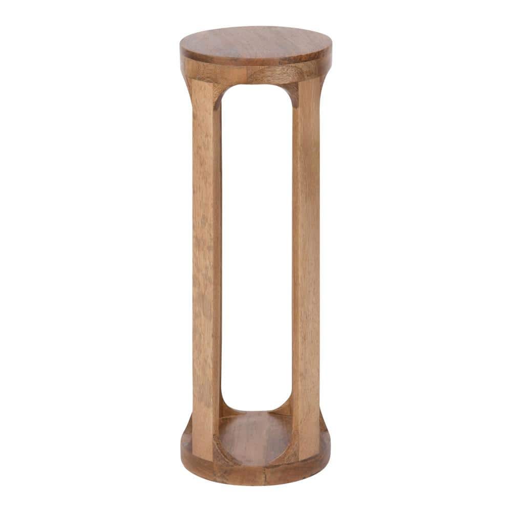 Dahl Natural Mango Wood Slatted Drink Table, 8 x 23